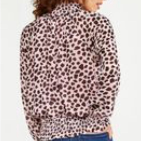 Ann Taylor pink animal print chiffon long sleeve blouse 10/10 never worn - Picture 2 of 3